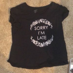 Torrid "Sorry I'm Late" Women’s Graphic Tee - Black Size 4